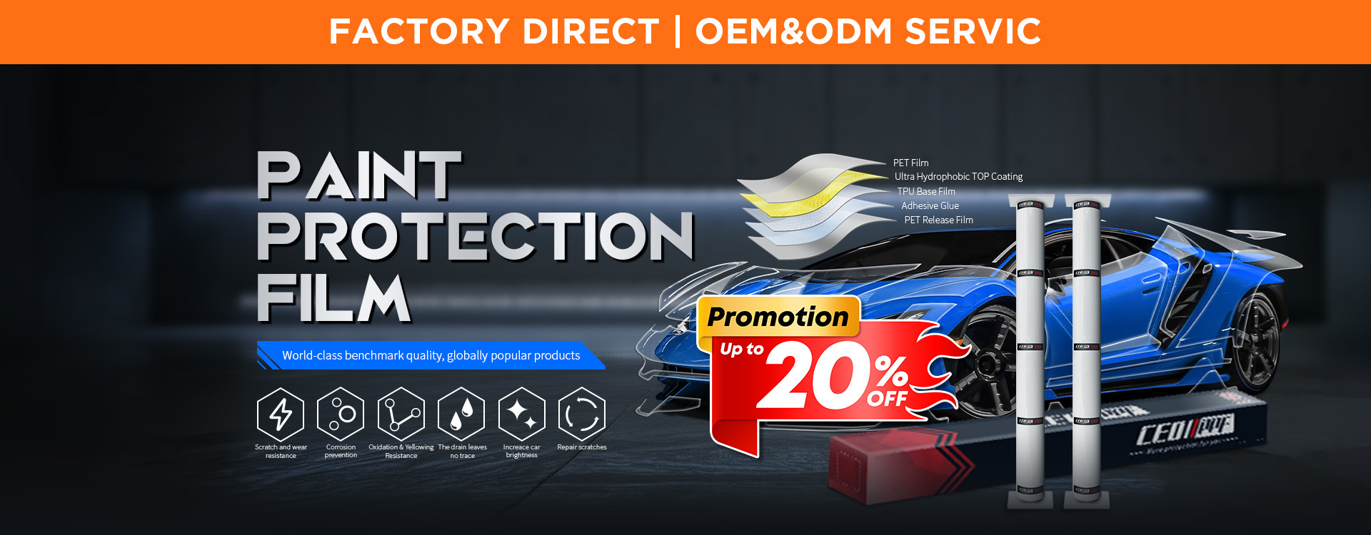 calidad Película de la protección de la pintura del coche fábrica